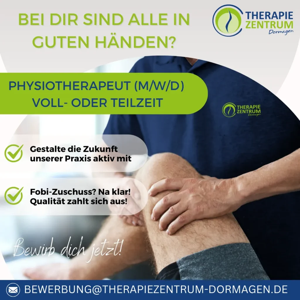 Stellenanzeige des Therapiezentrums Dormagen für Physiotherapeuten.