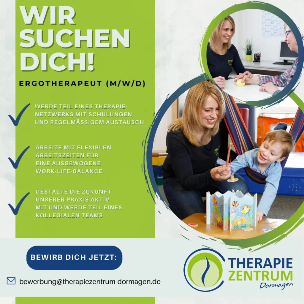 Stellenanzeige des Therapiezentrums Dormagen für Ergotherapeuten.